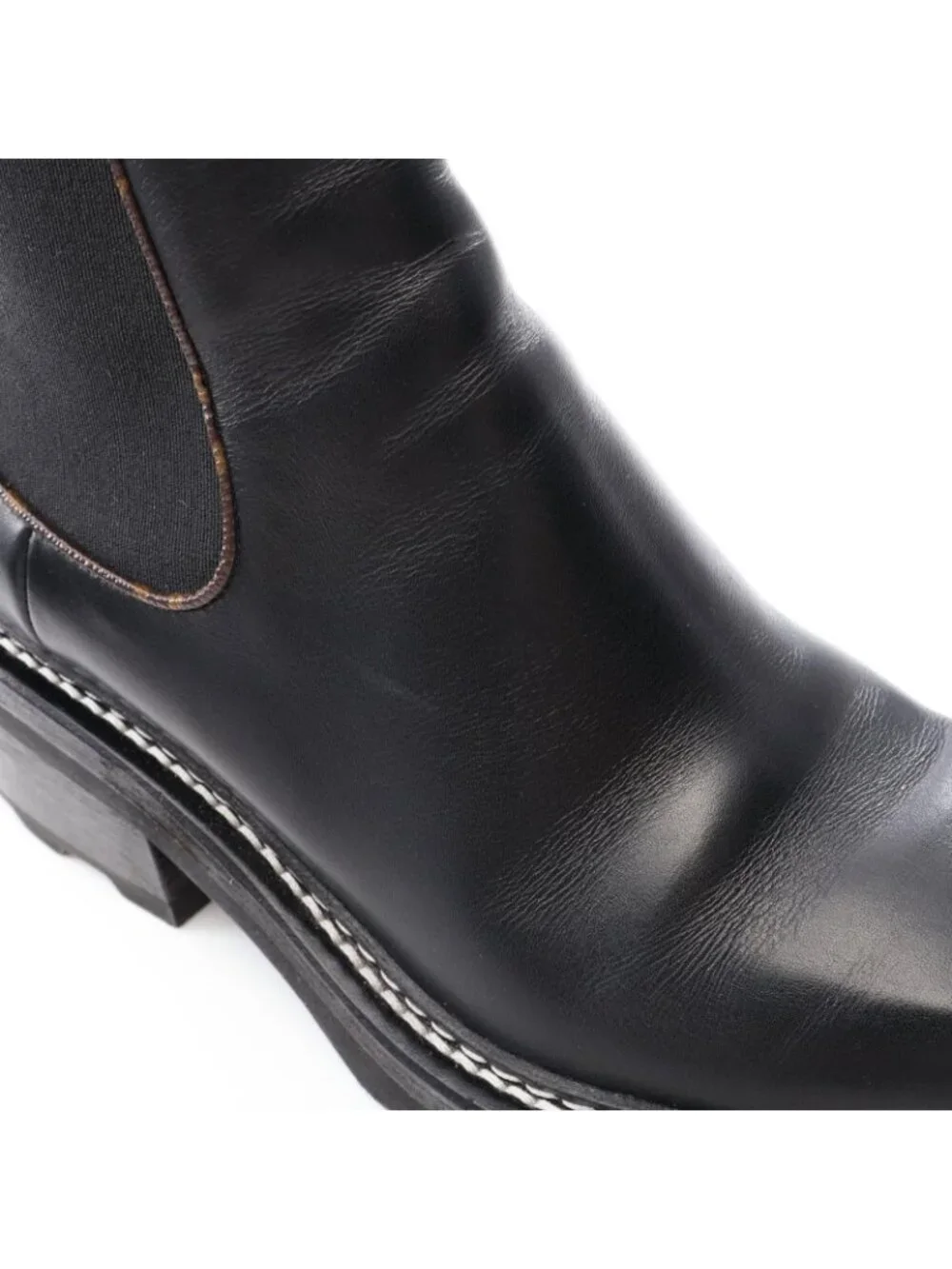 Louis Vuitton Boots Beaubourg Line Monogram Leather Canvas Side Gore